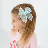 Aqua Sequin Daisy Fable Bow