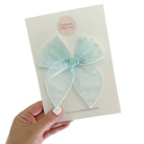 Aqua Sequin Daisy Fable Bow