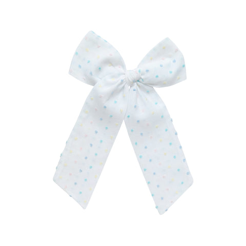 Pastel Swiss Dot Longtail Bow