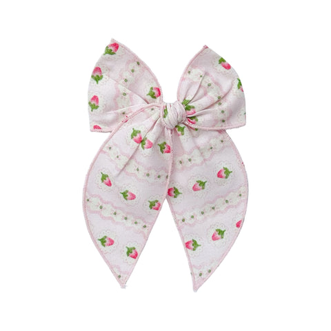 Vintage Strawberry Print Fable Bow