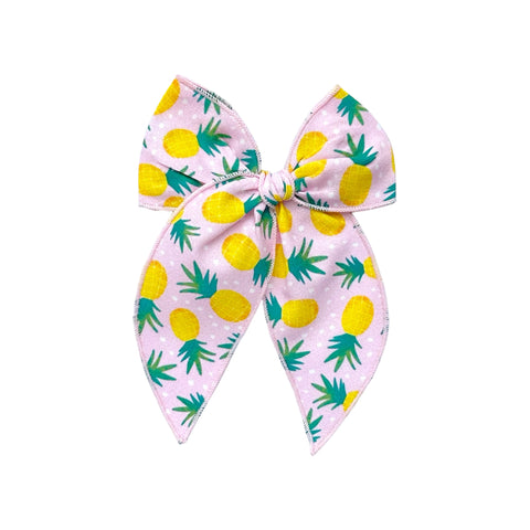 Pink Pineapple Print Fable Bow