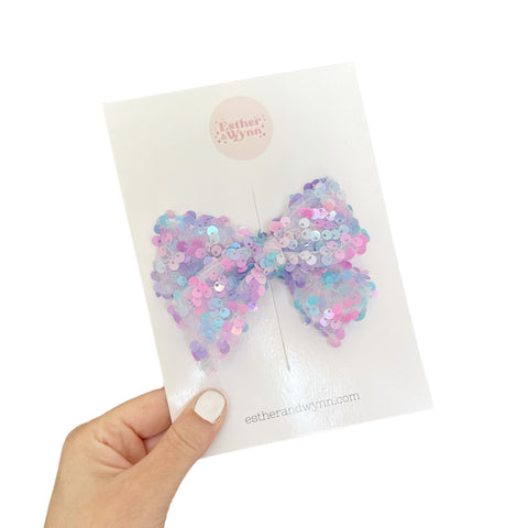 Cotton Candy Sequin Bow