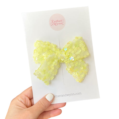 Yellow Sequin Bow