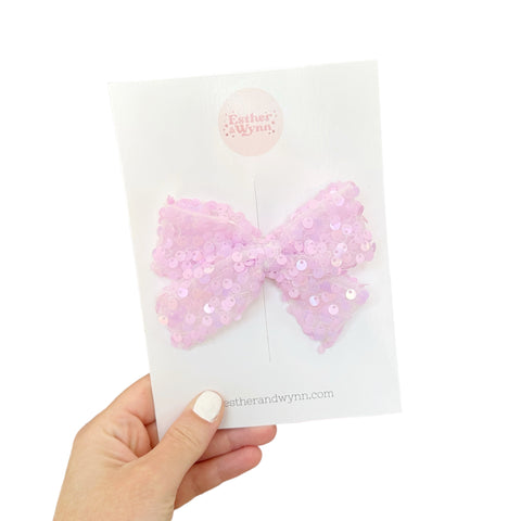 Lilac Sequin Bow