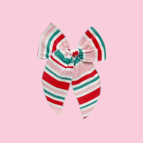 Christmas Stripe Fable Bow