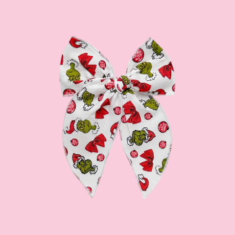 Grinch Bow Print Fable Bow