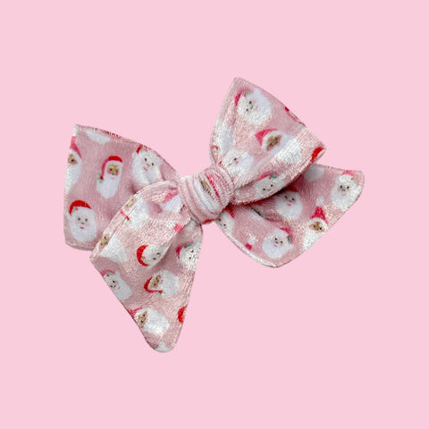 Pink Santa Velvet Bow