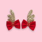 Red Glitter & Felt Reindeer Antlers