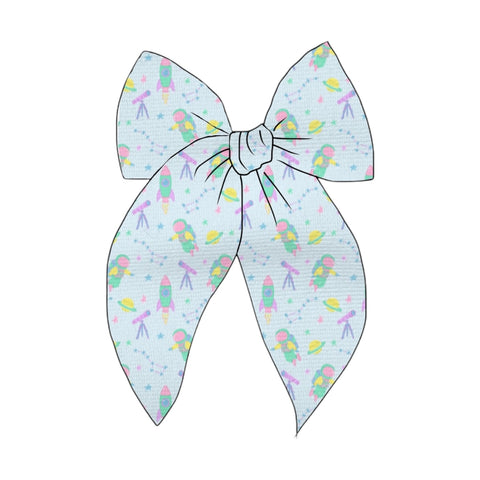 Blue Space Print Fable Bow