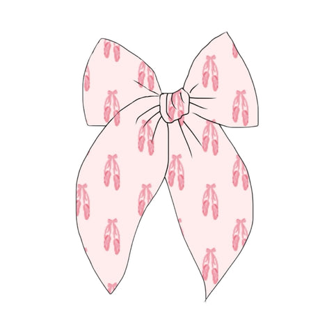 Pink Ballerina Print Fable Bow