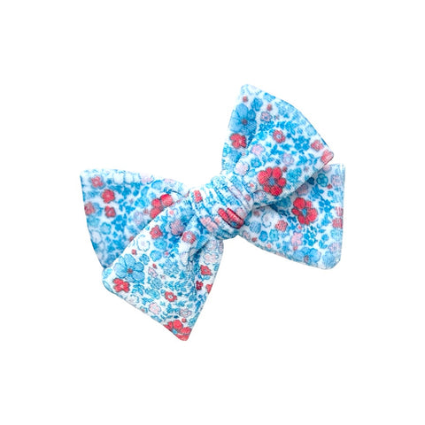 Patriotic Floral Velvet Bow