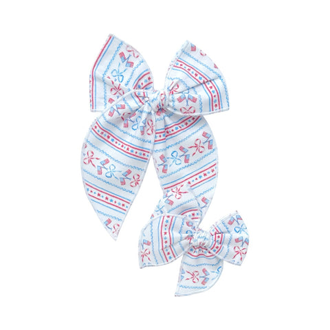 American Flag & Bow Print Fable Bow