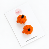 3D Pumpkin Felt Pigtail Set