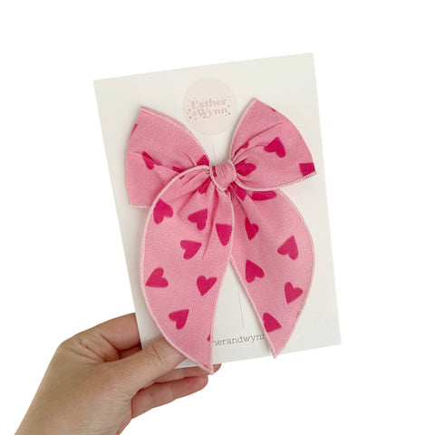 Pink Heart Fable Bow