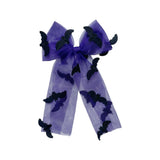 Purple Bat Tulle Bow