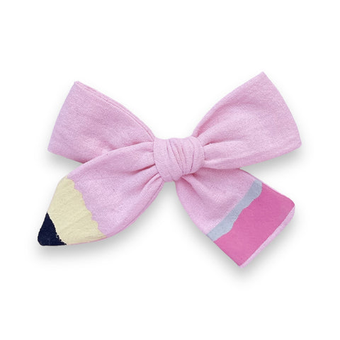 Pink Pencil Hand Tied Bow