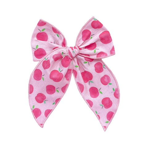 Pink Apple Print Fable Bow