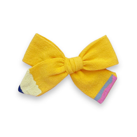 Yellow Pencil Hand Tied Bow