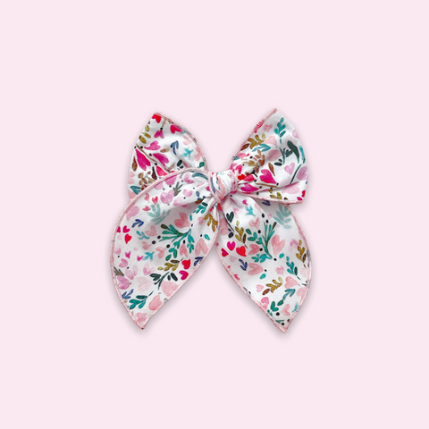 Valentine Heart Floral Fable Bow