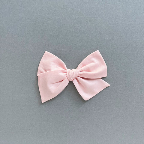 Solid Peach Pinwheel Fabric Bow