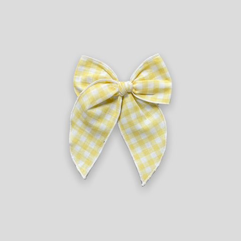 Yellow Gingham Fable Bow