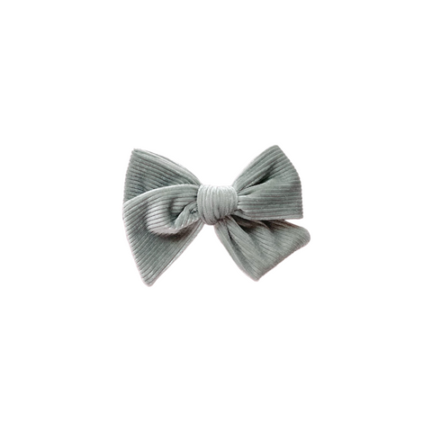 Mint Corduroy Velvet Pinwheel Bow