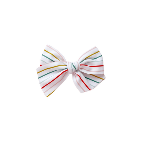 Thin Christmas Stripe Pinwheel Bow
