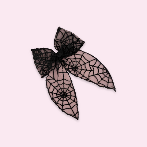Black Spider Web Tulle Fable Bow