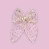 Sequin Daisy Tulle Fable Bow