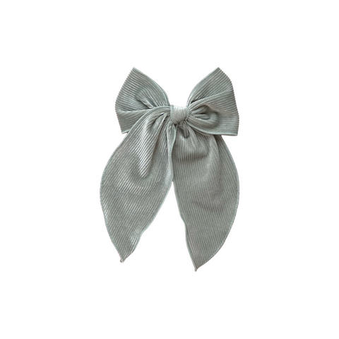 Oversized Mint Corduroy Velvet Fable Bow