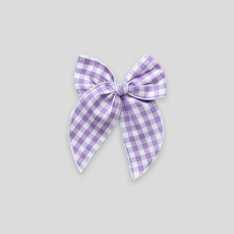 Purple Gingham Fable Bow