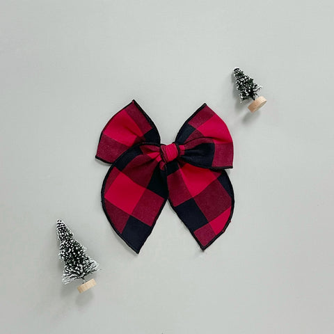 Red and Black Buffalo Plaid Fable Bow