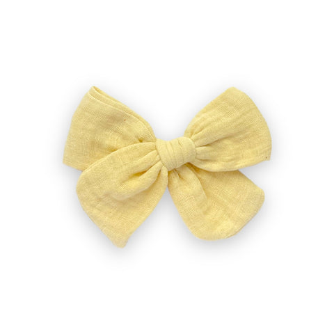 Yellow Muslin Pinwheel Bow