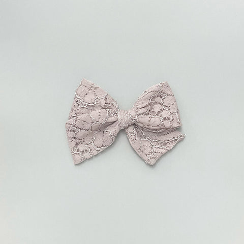 Blush Lace Pinwheel Fabric Bow