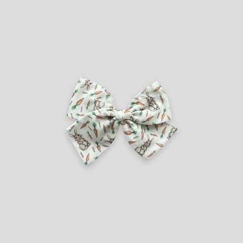 Bunny & Carrot Crepe Pinwheel Fabric Bow