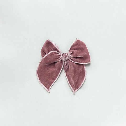 Mauve Pink Silk Velvet Fable Bow
