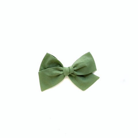 Olive Green Solid Pinwheel Fabric Bow