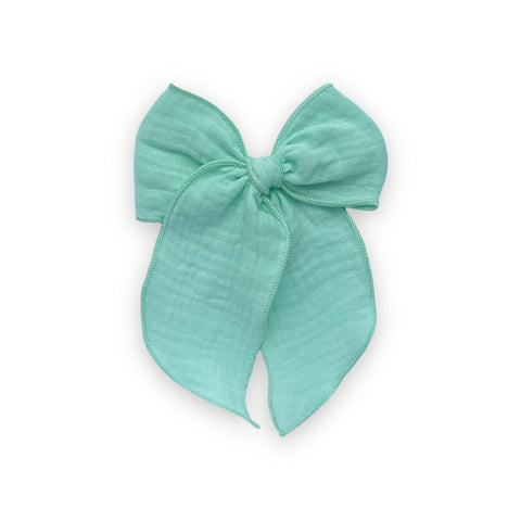 Large Mint Muslin Fable Bow