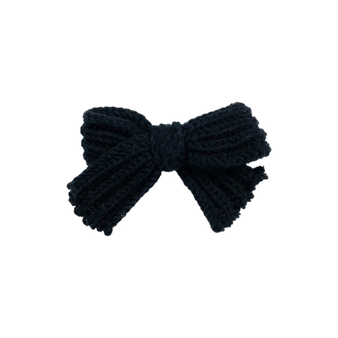 Black Sweater Knit Bow