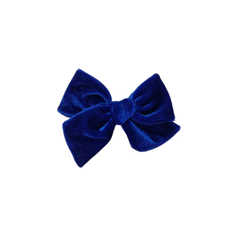 Blue Velvet Pinwheel Bow