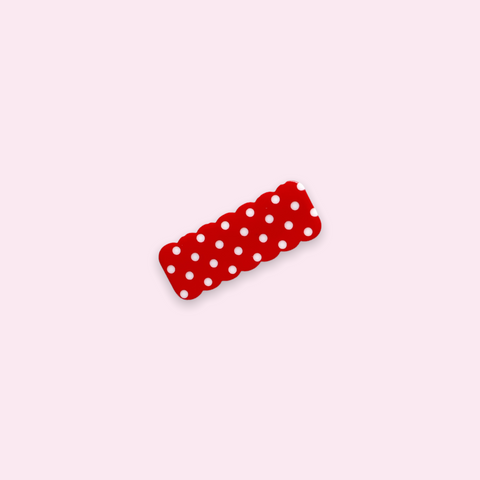 Red and White Polka Dot Scallop Clip