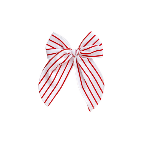 Red & White Stripe Fable Bow