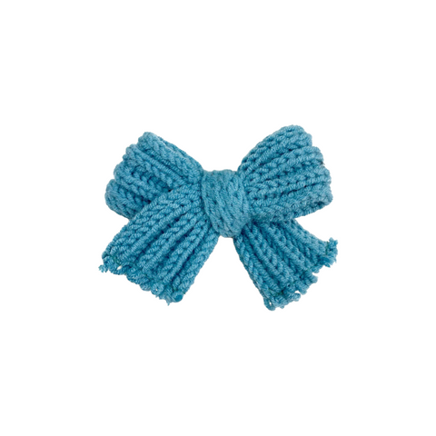 Blue Sweater Knit Bow