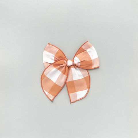 Orange Gingham Fable Bow