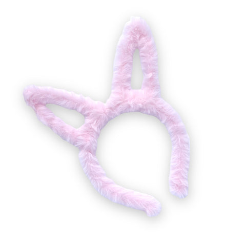 Pink Furry Bunny Ear Headband