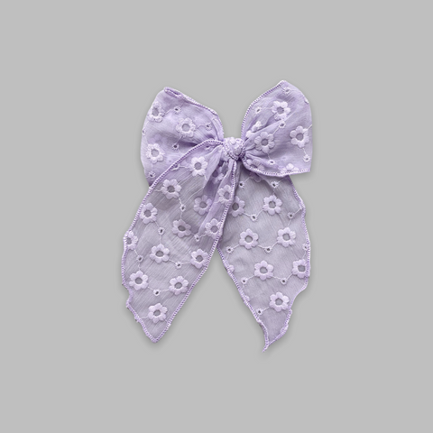 Oversized Lavender Floral Chiffon Fable Bow