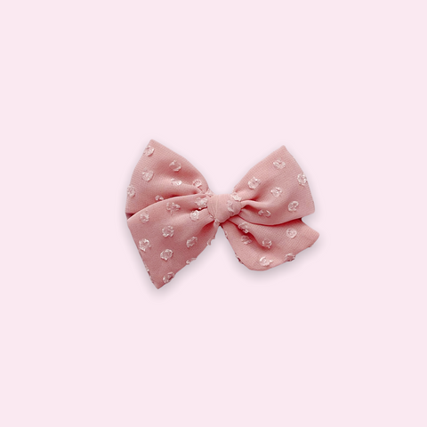 Pink Swiss Dot Pinwheel Fabric Bow
