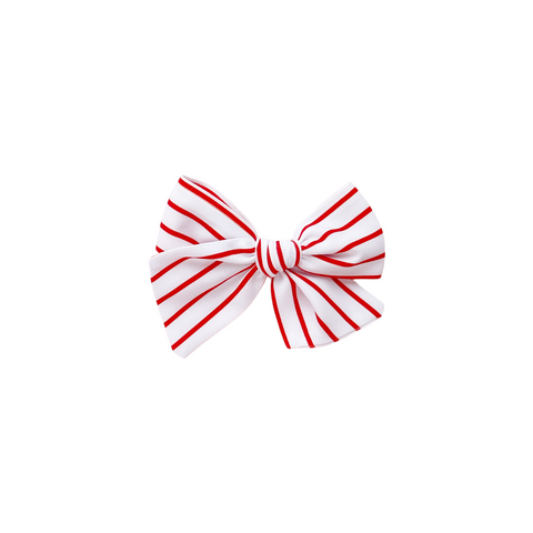 Red & White Stripe Pinwheel Bow