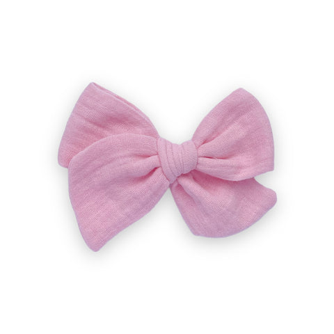 Pink Muslin Pinwheel Bow