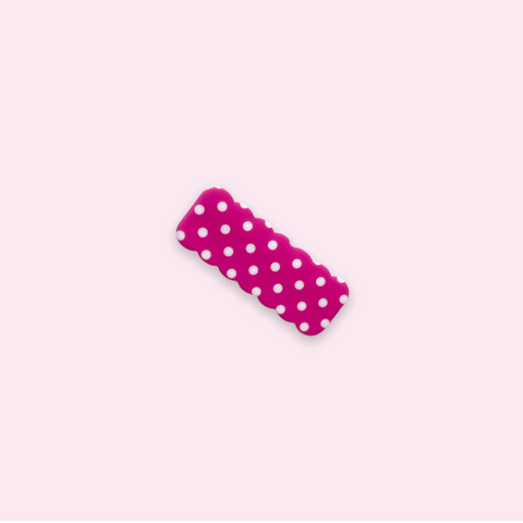 Pink and White Polka Dot Scallop Clip